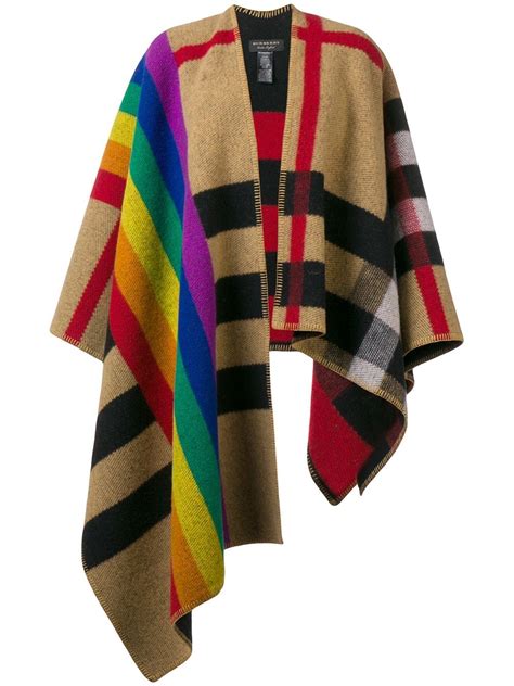 rainbow burberry cape|Burberry poncho.